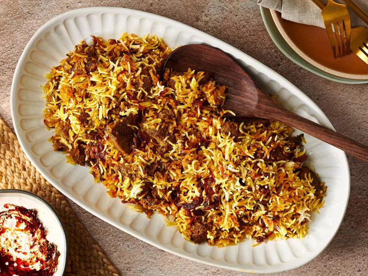 Authentic Lamb Biryani at Bombay Talkiz in Edmonton